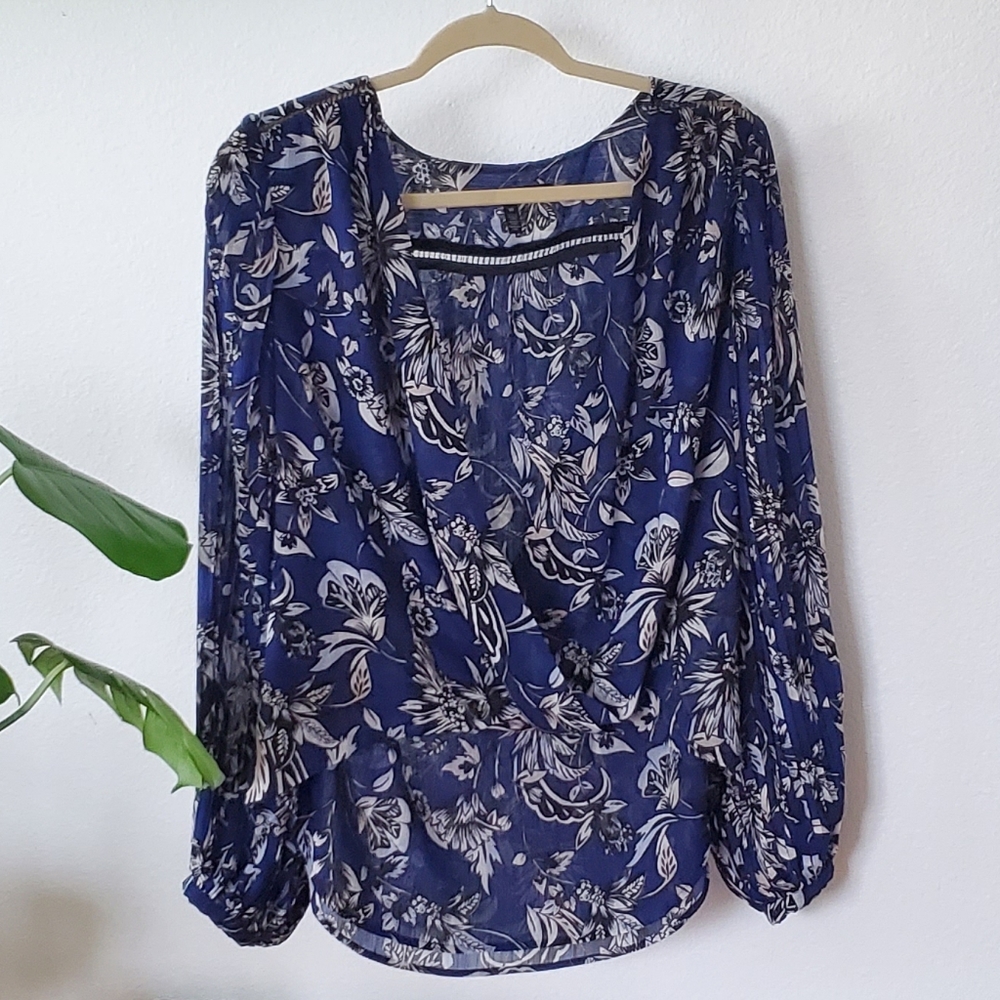White House Black Market Floral Blouse